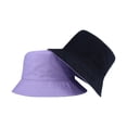 thumbnail image 3 of Reversible Two Tone Fisherman Hat, Double Sided Sun Hat for Women Men, Foldable Wide Brim Sun Protection Hat for Travel Beach Hiking and Everyday Sun Shade - Light Violet, 3 of 5