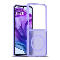 Decase Skin-Feel Anti-Scratch PC TPU Case for Motorola Razr 50 Ultra 2024,Compatible with Mag-Safe,Translucent Matte Drop Proof Phone Case,Rugged Back Cover for Motorola Razr 2024 Case,Purple