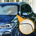 thumbnail image 3 of Cream Car Windshield Sun Shade Foldable Car Front Window Visor Heat and UV Protection 53x23.5, 3 of 8