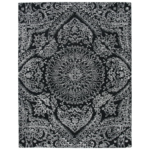 SAFAVIEH Metro Alaois Medallion Area Rug, Black/Ivory, 8' x 10'