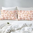 thumbnail image 5 of Rainbow Sheet Set Cute Love Heart Boho Stripes Bed Sheets Set with 1 Pillowcase,Cartoon Style Rainbow Sheets Twin Watercolor Kawaii Design Bedding Set Pink Room Decor, 5 of 6