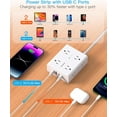 thumbnail image 3 of Surge Protector Power Strip 15 Ft Cord, Ultra Thin Flat Extension Cord with 8 Outlets 4 USB Ports(2 C), Plug Strip, Long Braided for Home, Office, Dorm Room Essentials, 3 of 3