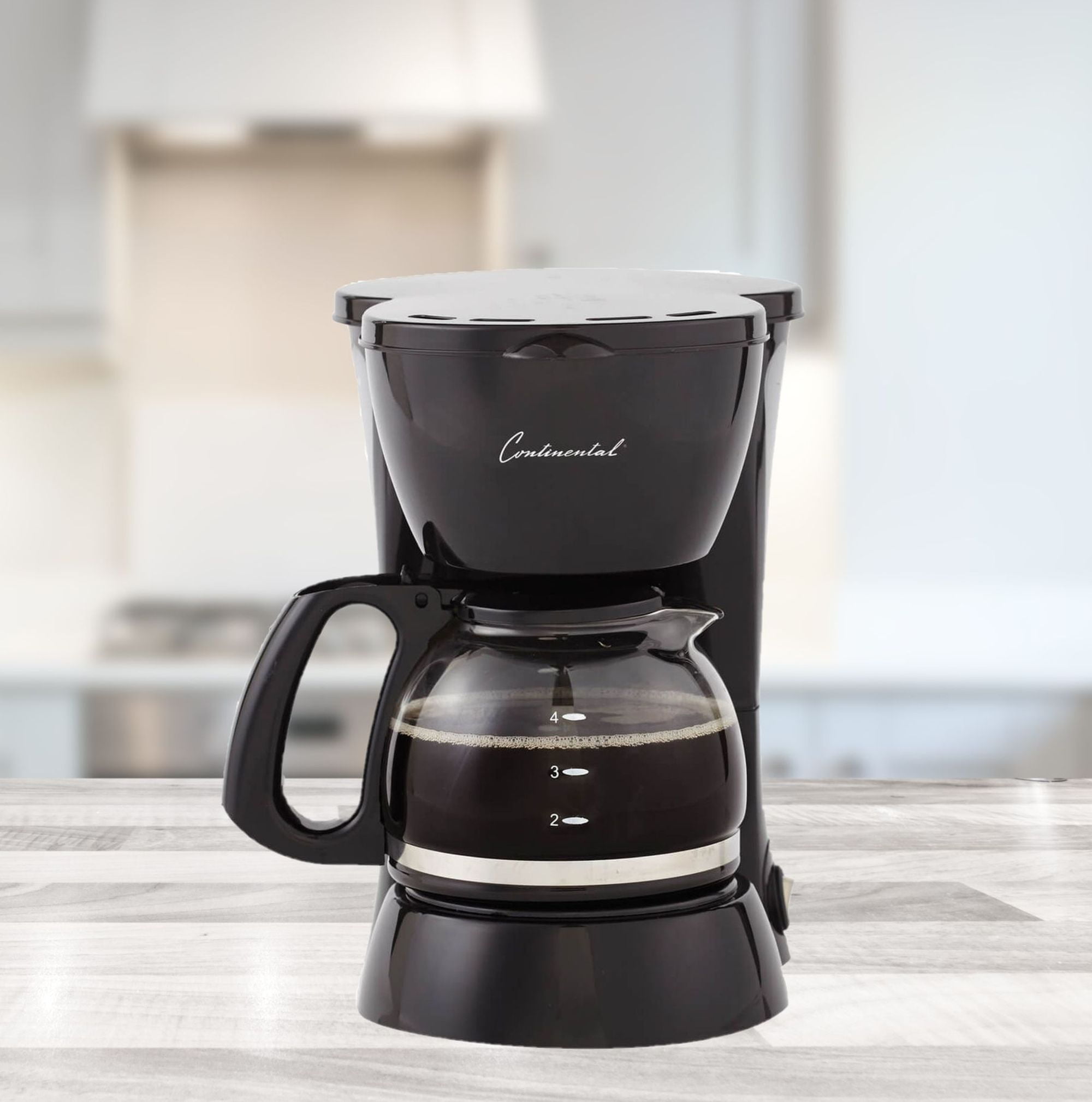 Continental Electric 4-Cup Coffee Maker, Black by Continental Electric