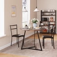 thumbnail image 2 of Dining Table Set for 2, Round Kitchen Table and 2 Chairs, Metal Frame, 3 Piece Kitchen Table Set for Small Space, Apartment, Studio, 2 of 7