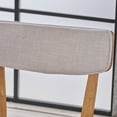 thumbnail image 4 of Noble House Sadie Mid Century Fabric Dining Chairs, Set of 2, Natural Oak, Beige, 4 of 6