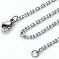 thumbnail image 5 of 2/3/4mm Men's Women's 316L Stainless Steel Silver Oval Link Chain Necklace, 5 of 6