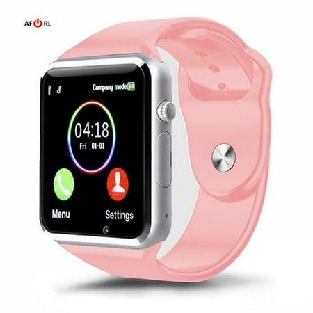 Amazingforless Premium Pink Bluetooth Smart Wrist Watch Phone mate for Android Samsung HTC LG Touch Screen with Camera