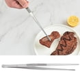 thumbnail image 3 of Pince à Barbecue en Acier Inoxydable, Pince à Servir, Conception de Tête Ronde et Côté Intérieur Ont Dent, String pour Buffet Cuisine Extérieure Barbecue Salade Poisson Steak Épais, 3 of 8