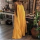 thumbnail image 4 of Vestidos de verano Fnochy para mujer, de una pieza, color liso, a la moda, informales, sin mangas, con tirantes, bolsillos, sueltos, sin espalda, vestido amplio con vuelo, 4 of 8