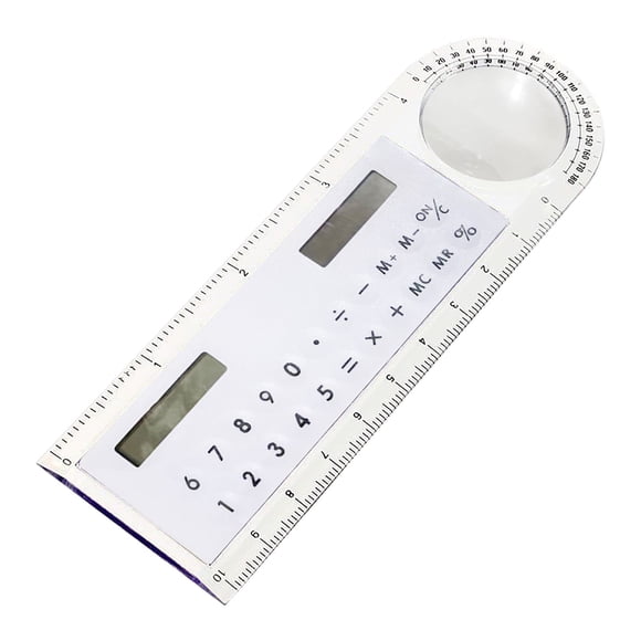 Yhmxh 3-in-1 10cm Solar Ruler Calculator Multifunctional Large Display Screen Mini Solar Card Ruler Calculator