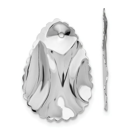 Polished Hammered Oval Earrings - 14k White Gold Polished Hammered Oval Earrings Jackets