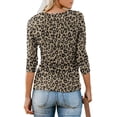thumbnail image 2 of T-shirt Henley à Manches Courtes/longues pour Femmes, Décontracté, Basique, 2 of 2