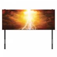 thumbnail image 3 of Landscape Headboard, Vivid Thunder in Apocalyptic Sky Judgement Day End of World Themed Art, Upholstered Decorative Metal Bed Headboard with Memory Foam, Full Size, Yellow Brown, by Ambesonne, 3 of 4