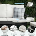 thumbnail image 6 of SERWALL Outdoor Patio Furniture Set, 7-Piece HDPE Outdoor Sofa Set Patio Conversation Set, Black Frame with Beige Cushions, 6 of 7