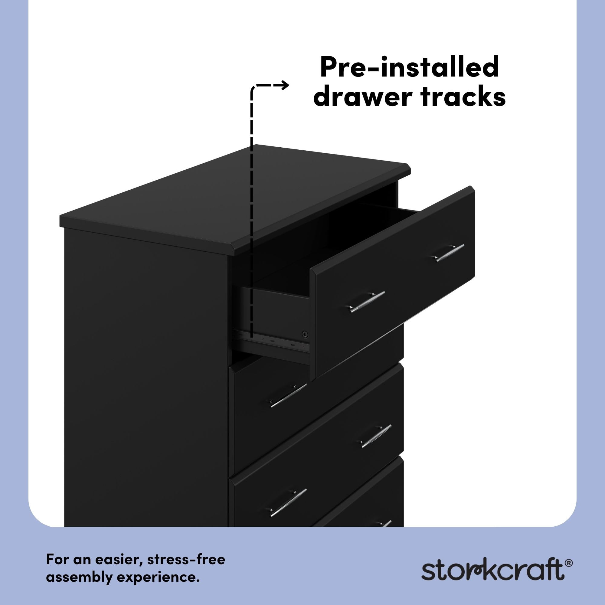 Storkcraft Brookside 4 Drawer Chest - Black