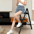 thumbnail image 7 of Koiauber 3 Step Folding Ladder 330 Lbs Capacity Portable Ladder with Anti-Slip Wide Pedals Adults Household Herringbone Ladder Step Stool, 7 of 7
