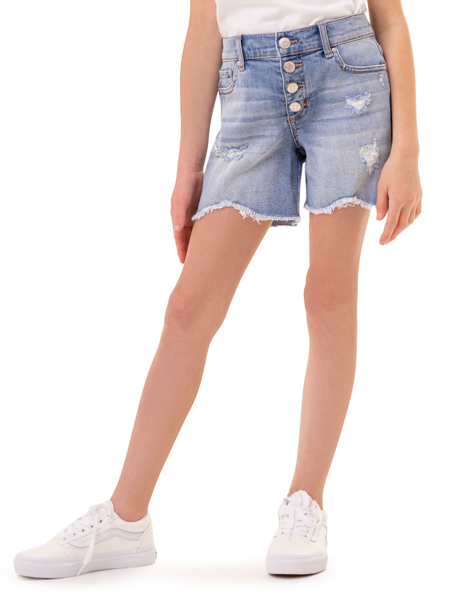Jordache Girls Exposed Button Midi Shorts, Sizes 5-18