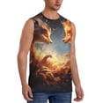 thumbnail image 2 of Uemuo Red And Gray Flame Fox Pattern Men's Sleeveless T-Shirt,Muscle Athletic Tank Top, Moisture-wicking Quick-dry Breathable Classic Tee Top for Gym Run Outdoor Sports-, 2 of 8