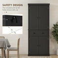 thumbnail image 5 of HOMCOM 72" Traditional Freestanding Kitchen Pantry Cabinet Cupboard with Doors and 3 Adjustable Shelves, Black, 5 of 9