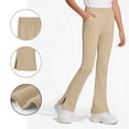thumbnail image 3 of FYDUU School Uniform Pants for Girls Stretch Flared Pants Casual Trousers with Split for Kids Autumn Bell Bottoms Casual Slacks 4-5 Years, 3 of 3