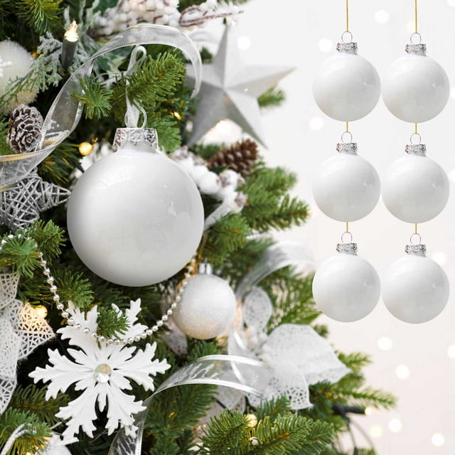 TIMIFIS Christmas Tree Ornaments 6PCs 3.15In Christmas Ball Ornaments Set Christmas Decorations Shatterproof Plastic Ball Hanging for Xmas Tree Holiday Wedding Party Home Decor