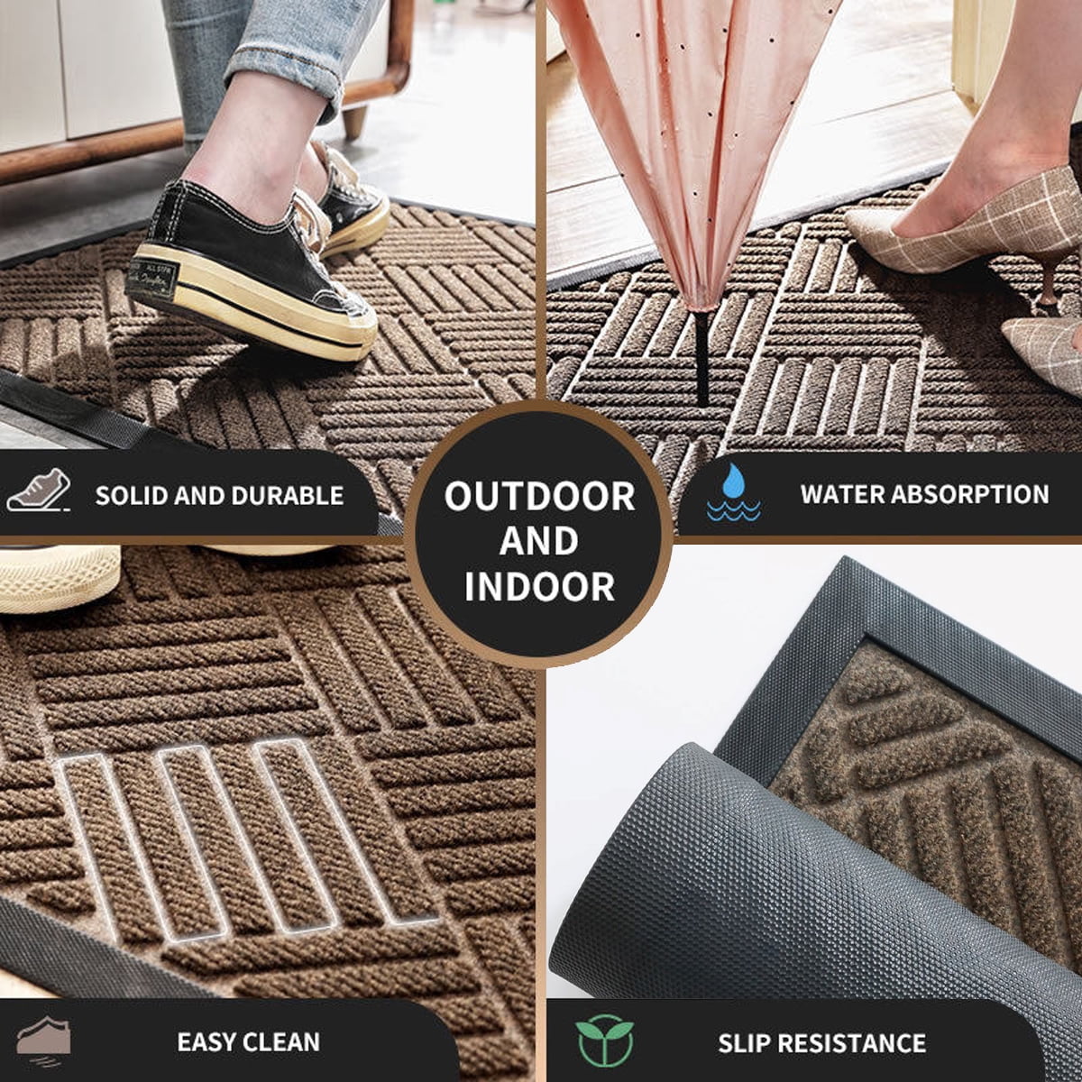 Latitude Run® Premium Indoor Outdoor Mat Rubber Backing Non Slip Super  Absorbent Resist Dirt Entrance Rug & Reviews