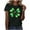 Black-C, variant on Womens St Patricks Day Clover Print Pullover Short Sleeve Casual T-Shirt Shamrock Green Theme Soft Comfortable Top Green