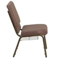 thumbnail image 6 of Flash Furniture HERCULES Series 18.5''W Church Chair in Brown Dot Fabric with Book Rack - Gold Vein Frame, 6 of 8