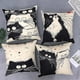 thumbnail image 2 of Juego de 4 fundas de almohada de gato, funda de cojín de lino y algodón, decoración del hogar, 45 x 45 cm, 2 of 5