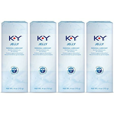 K-Y Jelly Personal Lubricant 16 oz (4 Bottles x 4 oz), Premium Water Based Lube For Women, Men & Couples, Pack of