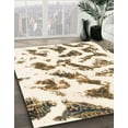 thumbnail image 2 of Ahgly Company Indoor Round Abstract Blanched Almond Beige Abstract Area Rugs, 3' Round, 2 of 6