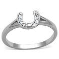 thumbnail image 1 of Women Rhodium Brass Ring with AAA Grade CZ in Clear - Size 10, 1 of 1