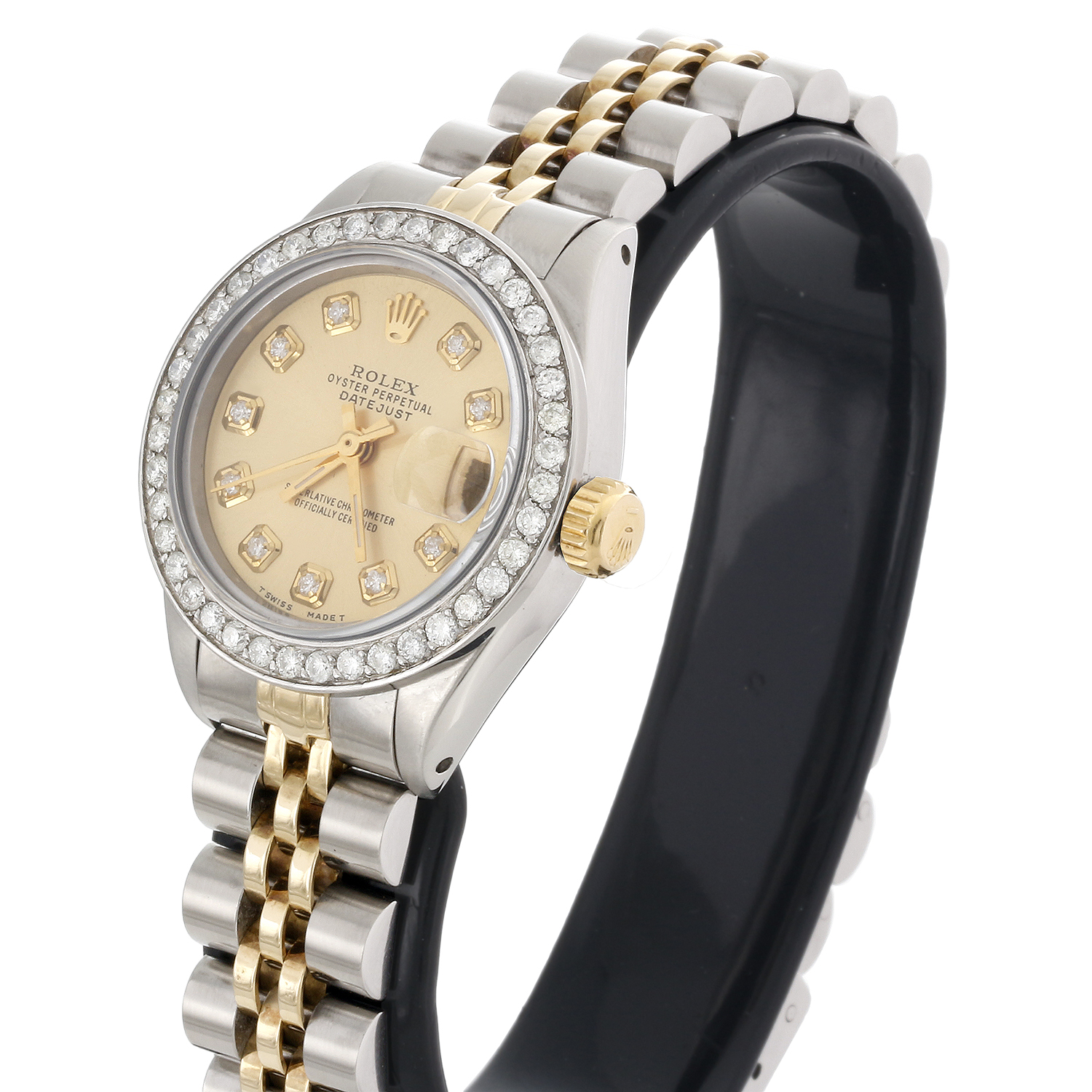 Ladies 18K / Steel Rolex DateJust Jubilee 6917 Diamond Watch Champagne Dial 1 CT. - image 6 of 10