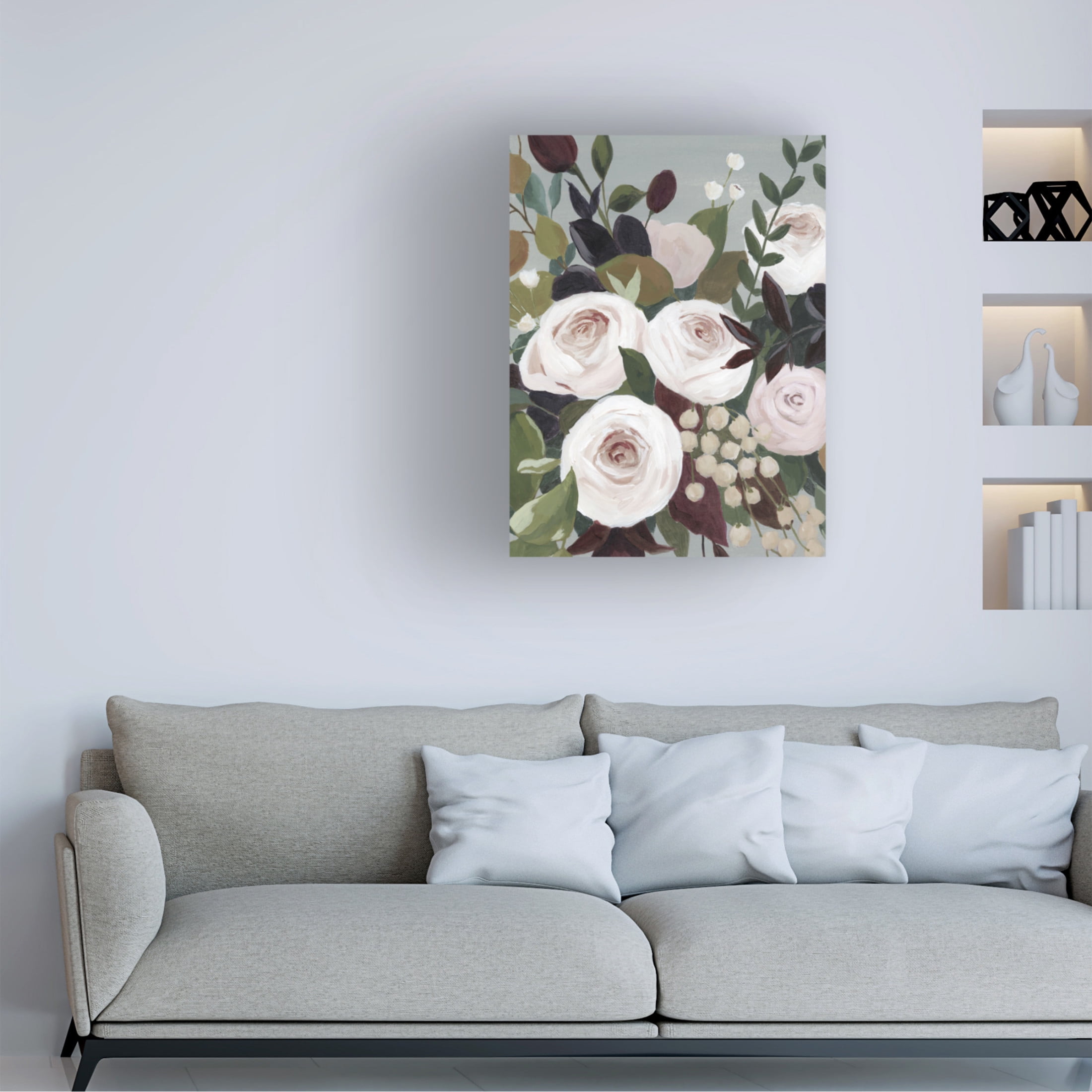 Canvas Wall Art - Grace Popp 'Bohemian Blooms I' Wall Art for Living Room, Bedroom, or Office Décor by Trademark Fine Art - 35 x 47 Inches
