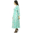 thumbnail image 4 of Bimba Women's Printed Cotton Smocked Waist Long Maxi Dress Boho Chic, 4 of 8