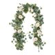 thumbnail image 1 of Guirnalda de flores artificiales de eucalipto con rosas, guirnalda de flores artificiales, enredadera de rosas falsas para centro de mesa, camino de mesa, decoración de fondo de pared, 1 of 8