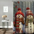 thumbnail image 2 of Pratyus Snowmen Hats Scarves Printed Shower Curtain 100% Polyester Fiber Bathroom Decoration Christmas Shower Curtain with Hooks 69x72, 2 of 7