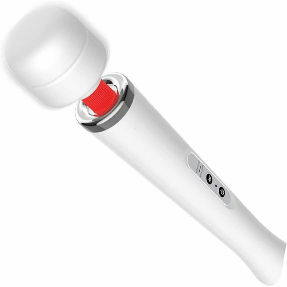Wireless Wand Massager - 10 Powerful Speeds and 2  Hours Battery Life - Handheld Electric Personal Massager for Women - Waterproof - USB charging (White)