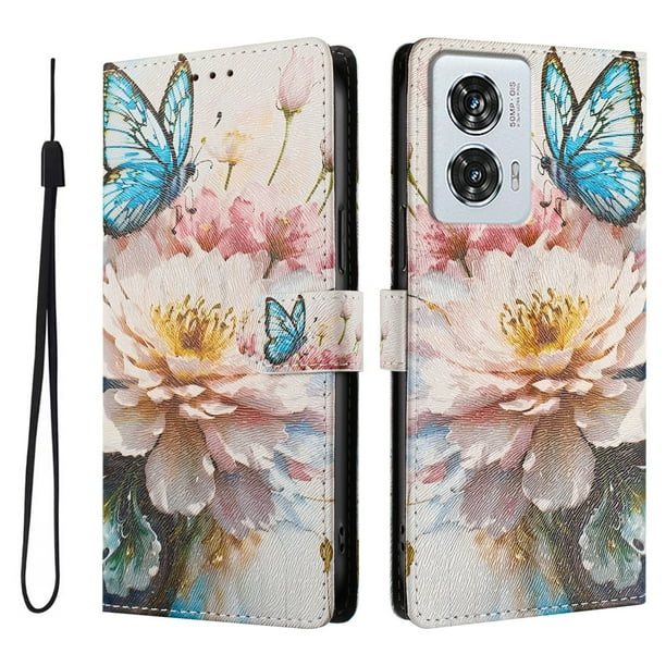 FOXDOCK Funda Tipo Cartera para Motorola Edge 50 Fusion con Soporte y Correa – Diseño de Patrones Lindos