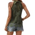 thumbnail image 5 of SLADYGLO Women Chic Halter-Neck Lace Hollow Out Tank Top, 5 of 7