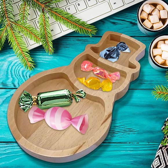EGNMCR Christmas Decorations, Comment On The Image Download Christmas Wood Serving Tray Snowman Shaped Wooden Serving Platter Rustic Food Dish Christmas Charcuterie Board For Fruit Bre A tray