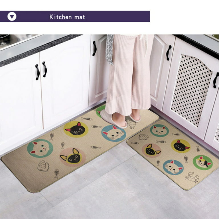 Kitchen Mat Floor Mats Thick Cushioned Anti Fatigue Waterproof Comfort  Standing Desk Non-Skid Foam Runner Washable for Home