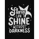 thumbnail image 2 of 1pc Women'S Casual Crew Neck T-Shirt with "Stars Can't Shine Without Darkness" Quote, Geometric Pattern, Cotton Knit Fabric, Medium Stretch, all-Season Fashion Top, 2 of 6