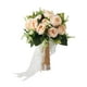 thumbnail image 3 of Ramo de novia para novia, flores rosas artificiales, romántico con encaje decorativo. Naranja claro, 3 of 9