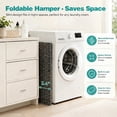 thumbnail image 7 of 23.8 Gal (90L) White Laundry Hamper Wicker Laundry Basket with Lid and Handles Clothes Hamper Foldable Removable Liner Bag Gray, 7 of 7