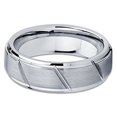 thumbnail image 2 of 7mm Tungsten Wedding Band Grooved Tungsten Ring Silver Tungsten Carbide Comfort Fit Engagement Band Men Women, 2 of 3