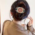 thumbnail image 5 of FLOPESN 5Pcs DIY Mandala Wooden Diamond Oval Hair Clips,Hairpin Leather Long Fixed Tie Accessories Hairpin for Women, 5 of 11
