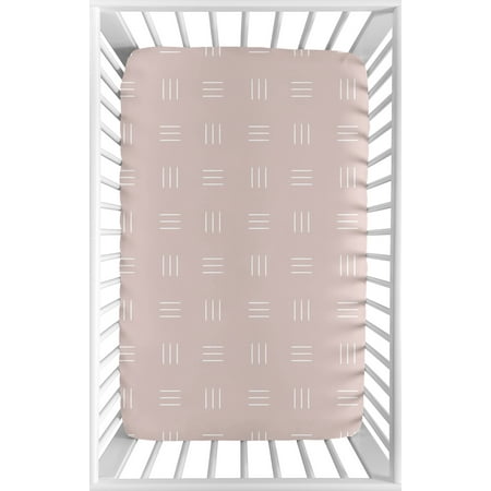UPC: 0846480095903 | Boho Hatch Mauve and White Mini Fitted Crib Sheet by Sweet Jojo Designs