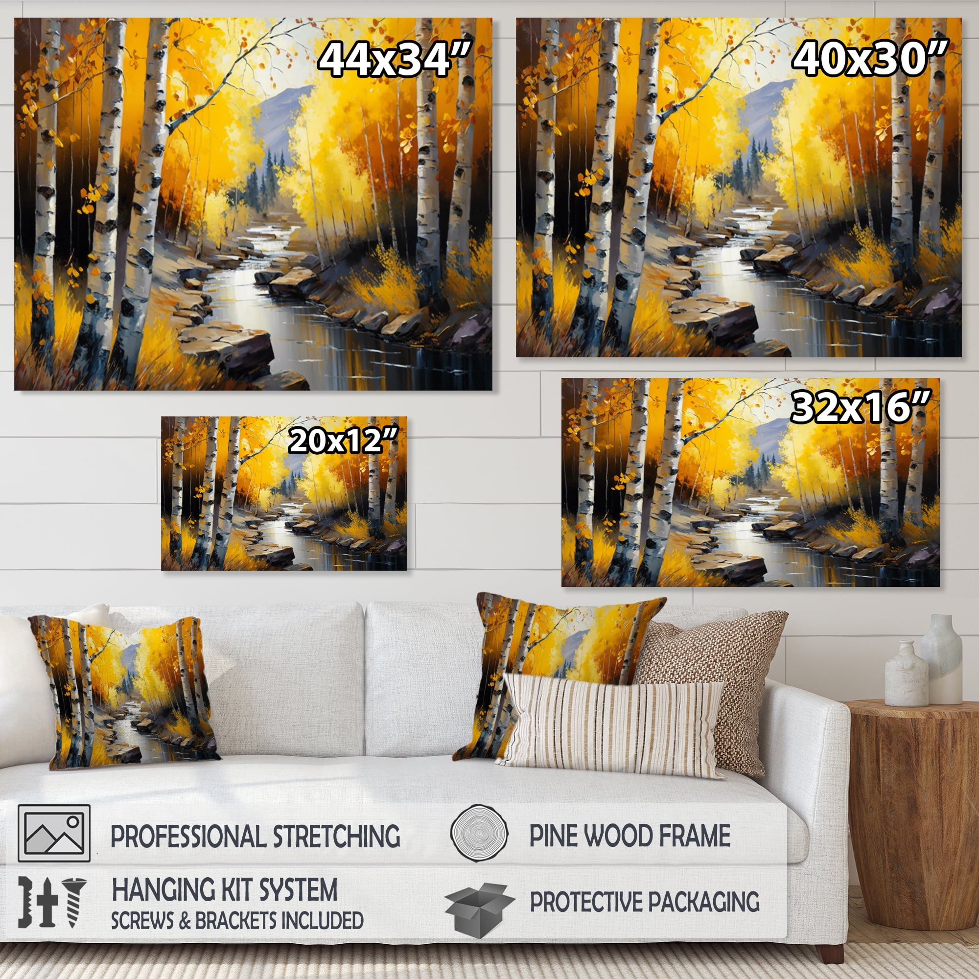 Designart Path Into The Yellow Forest IV Canvas Wall Art