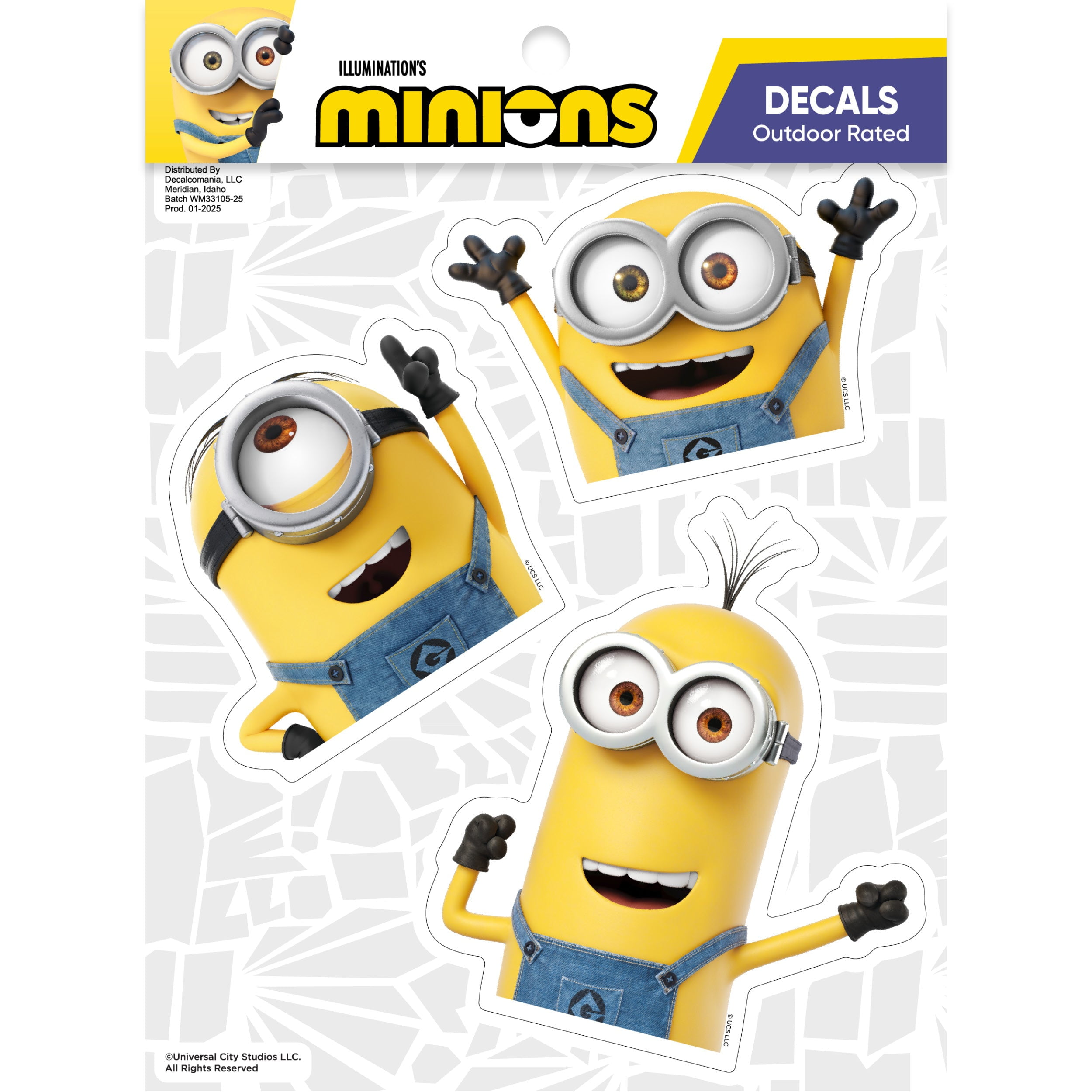 (2 pack) Minions Peeking Vinyl Car Decals